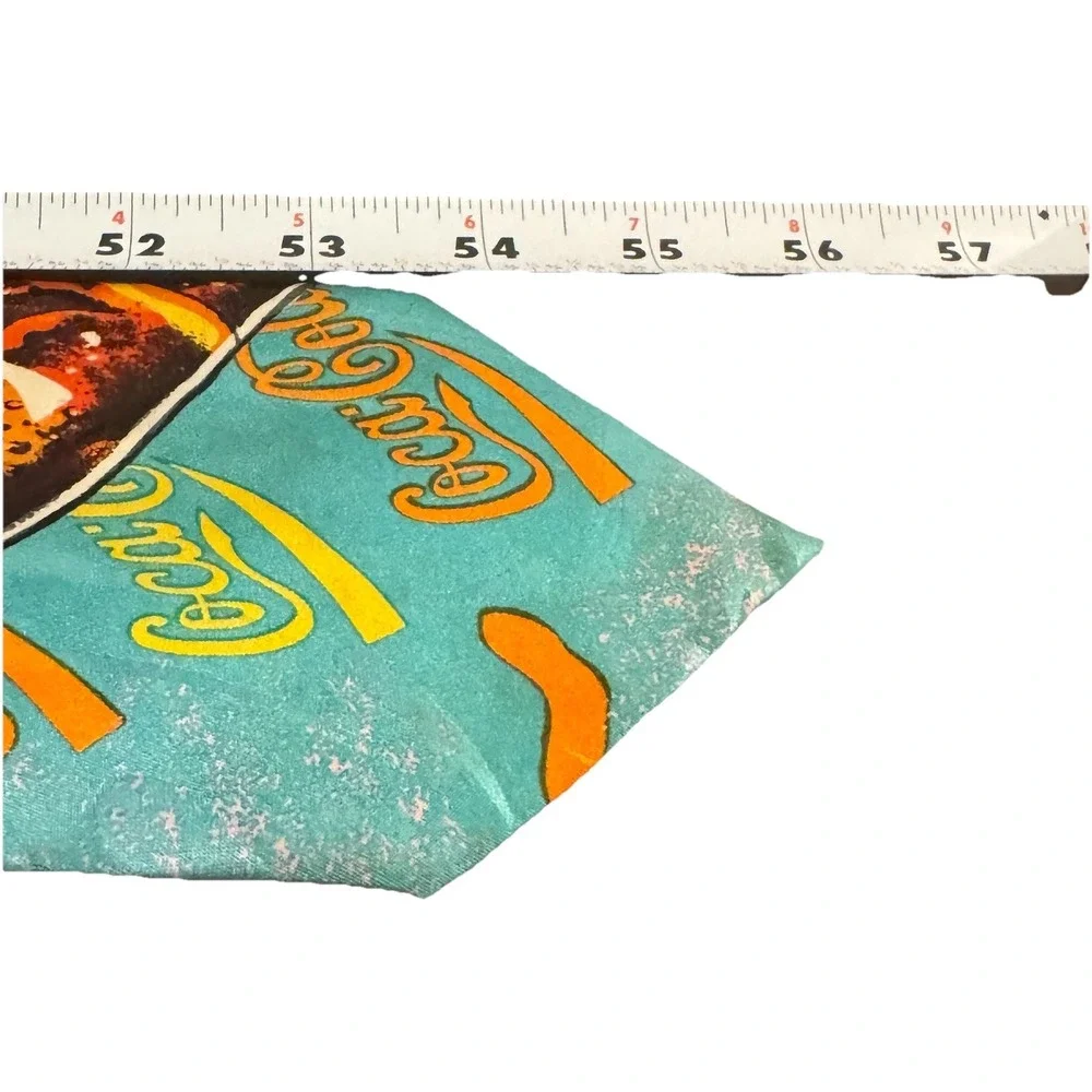 Vintage Teal BLue 100% Silk NeckTie Coca-Cola Bottles Summer Novelty Drink‎ Fun